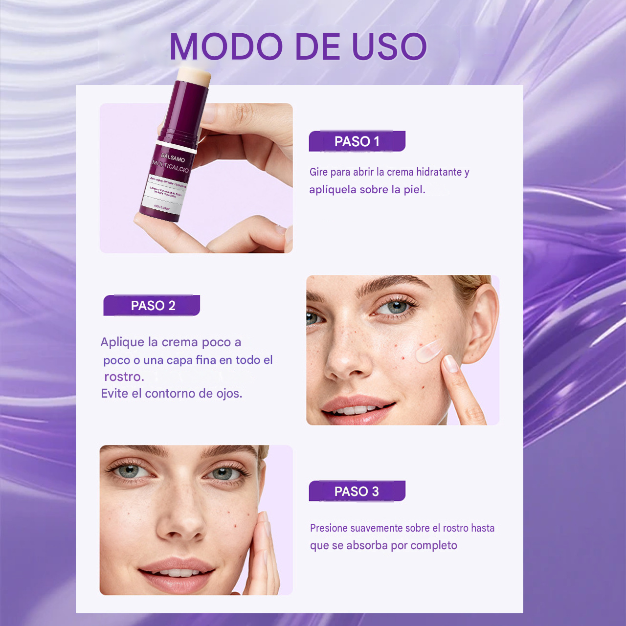Barra de Crema Facial Hidratante para Ojos, Hidratante, Antiarrugas, Reafirmante, Portátil, Elimina Bolsas de Ojos, Bálsamo para el Cuidado de Labios y Ojos