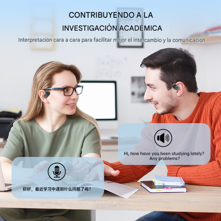 Audífonos Traductores Inteligentes IA, + 140 idiomas, Traducción en Tiempo Real en tus Oídos