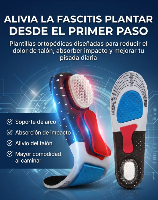 PLANTILLAS ORTOPÉDICAS GEL - Alivia dolor de Talón, Absorbe Impacto y Mejora tu Pisada Diaria