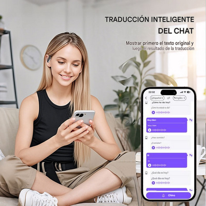Audífonos Traductores Inteligentes IA, + 140 idiomas, Traducción en Tiempo Real en tus Oídos