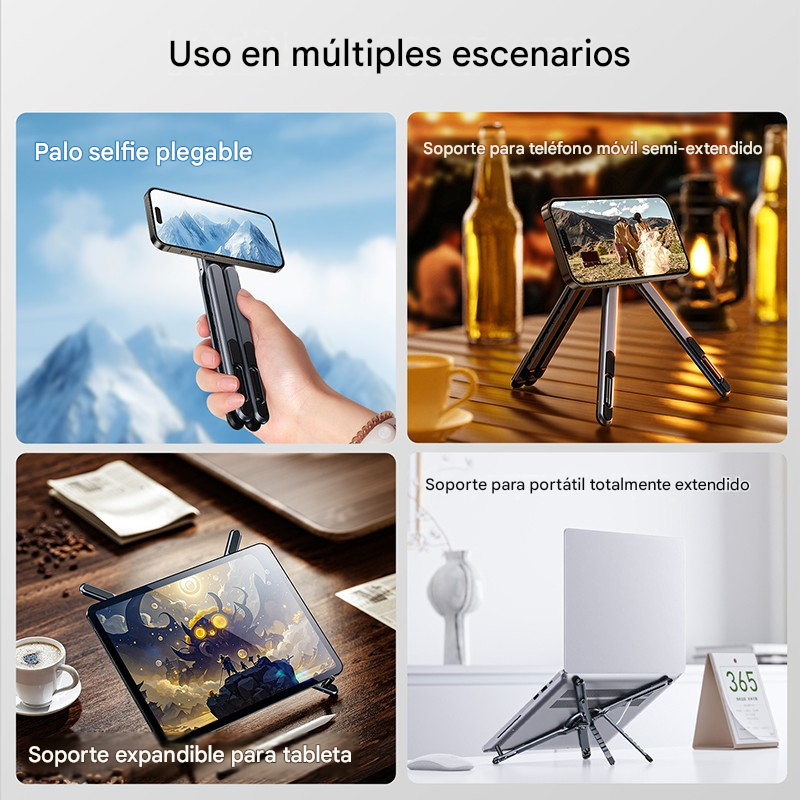 Soporte Magnético Plegable Portátil Universal - para celular, tablet y laptop